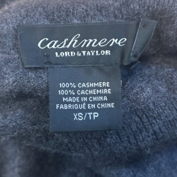 LORD & TAYLOR Sweater Womens XS Gray 100% Cashmere Turtleneck Pullover Jumper - Picture 3 of 5